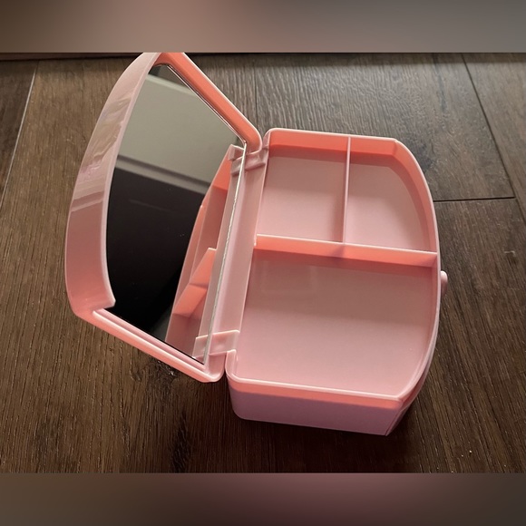 MIFFY-Imported (NWT) Pink Jewelry Box With Drawer & Mirror - Picture 12 of 13